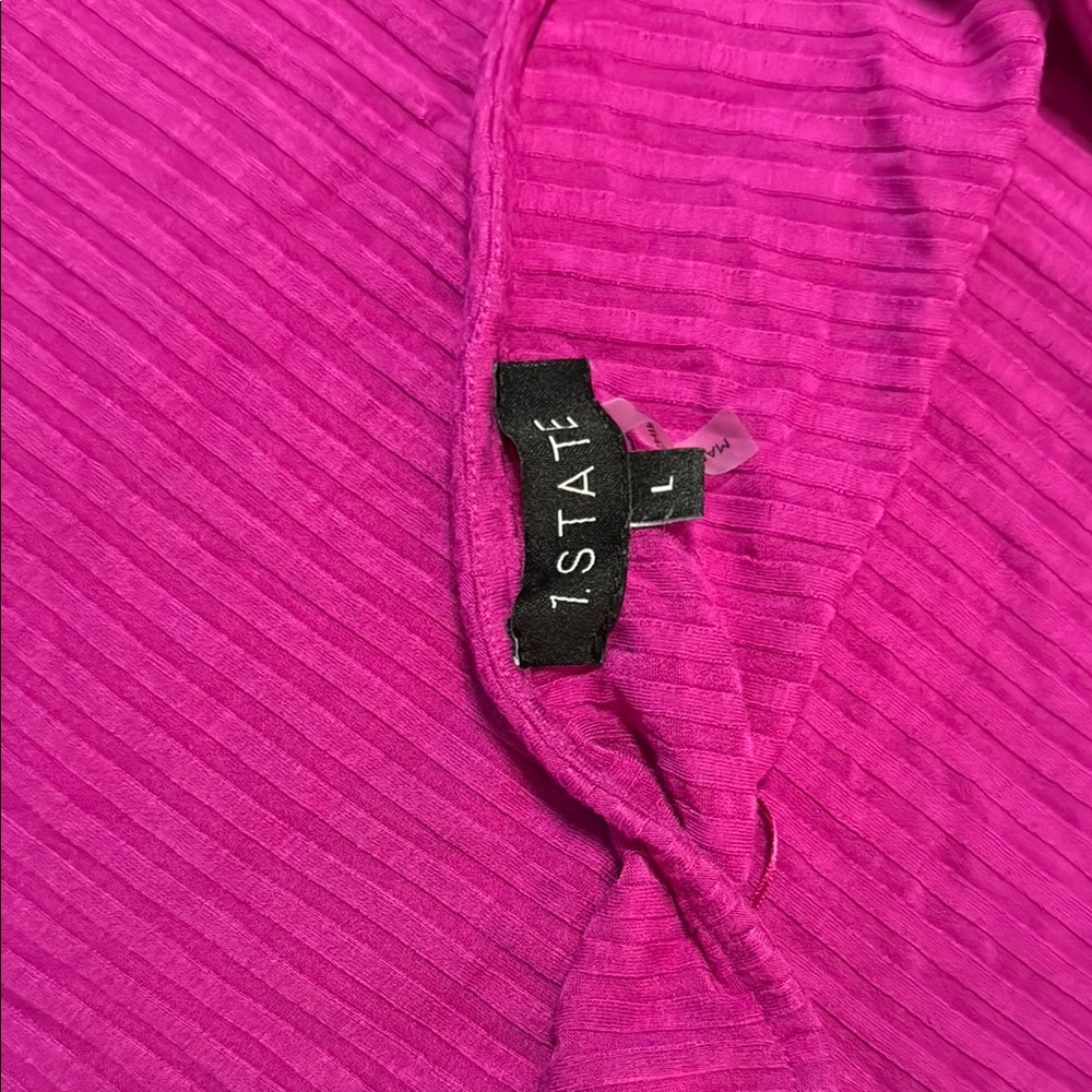 1. State Pink Ribbed Camisole Fitted Top - Picture 2 of 5